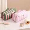 Striped Travel Storage Case Large Capacity Makeup Organizer Bag Travel Toiletry Bag  Home Storage