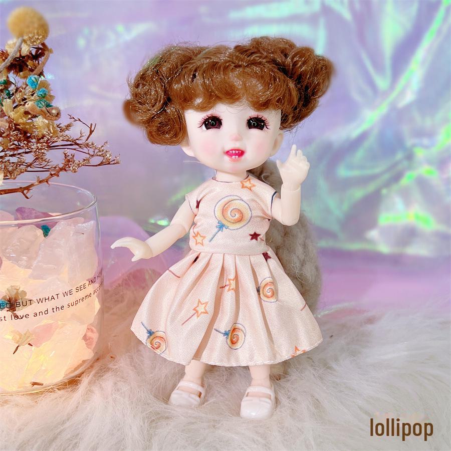 16cm Starry Eyes Barbie Doll - Cute Princess Dress-Up Toy for Girls