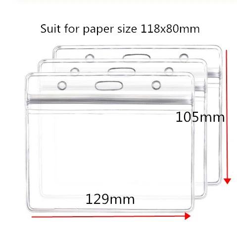 10pcs Transparent Vinyl Plastic ID Card Clear Stand Horizontal Name Tag Waterproof Name Plate Office Supplies