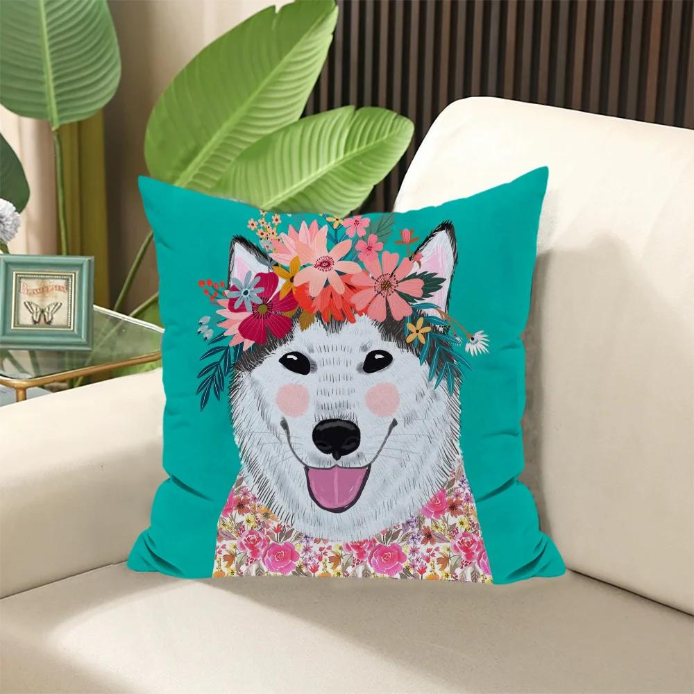 Kissen zum Schlafen Floral Friends Tier Kissenbezug  ×  Gefüllte Kissen Dekokissen Sofabezüge Elegante Raumbezüge