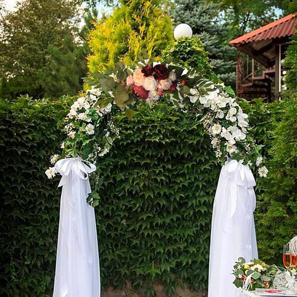 Artificial Flower Swag Set Large and Small Artificial Rose Peony Flowers for Wedding Arch Welcome Sign