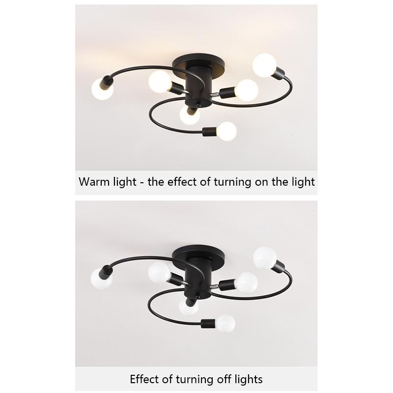 6 Heads LED Ceiling Lamp for Living Room Nordic Dome Light Home Decoration Lighting Natural Light Lighting Chandelier