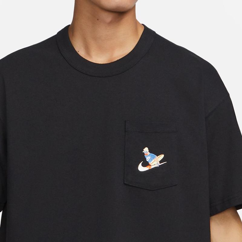 Nike T Shirts Men's Black Crew Neck Moderate Straight Fit FQ0351-010