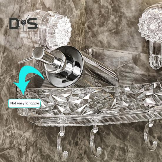 Suction Cup Corner Wall Shelf Storage Rack Strong Load-bearing Large Capacity Easy To Install Heavy-Duty Shower Organizer Shelf