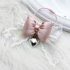 Fashionable Elegant Lace Bowknot Love Heart Charm Keychain Craft Supplies for Women's Fashion Accessories Daily Use