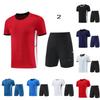 Mens Quick-Dry Sport Set Running Gym Training Short Sleeve Top Shorts Breathable Athletic Wear