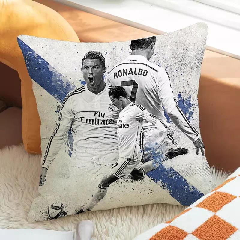 Pillow Covers Decorative Cr7 Cushions Cover For Sofa Pilow Cases Pillowcases 50X50Cm 45X45Cm Soft Throw Pillows Car Decoration Peach skin 18*18(CM)-1Pcs