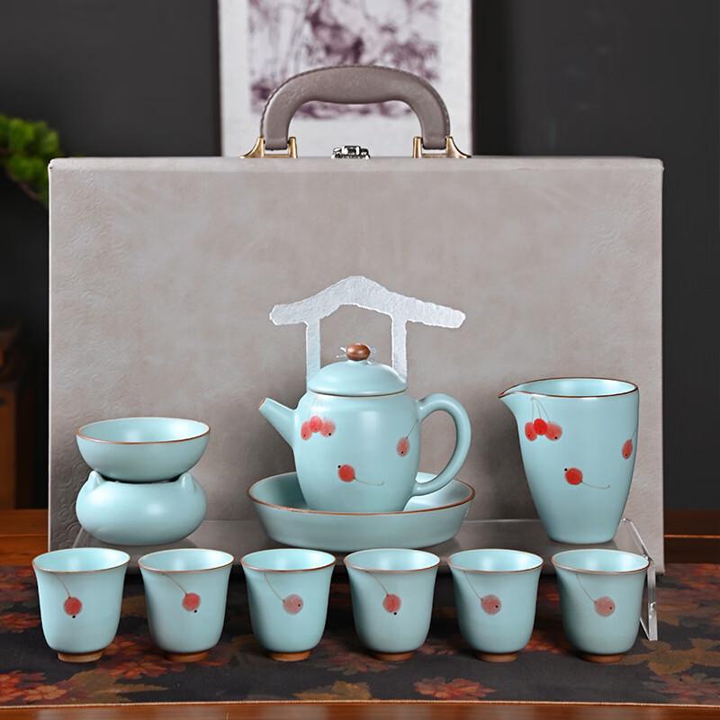 Jun XVII Ru Kiln Ceramic 10-Piece Gongfu Tea Set