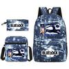 Large Capacity Schoolbag with Shoulder Strap; Student Three-piece Pencil Case Set