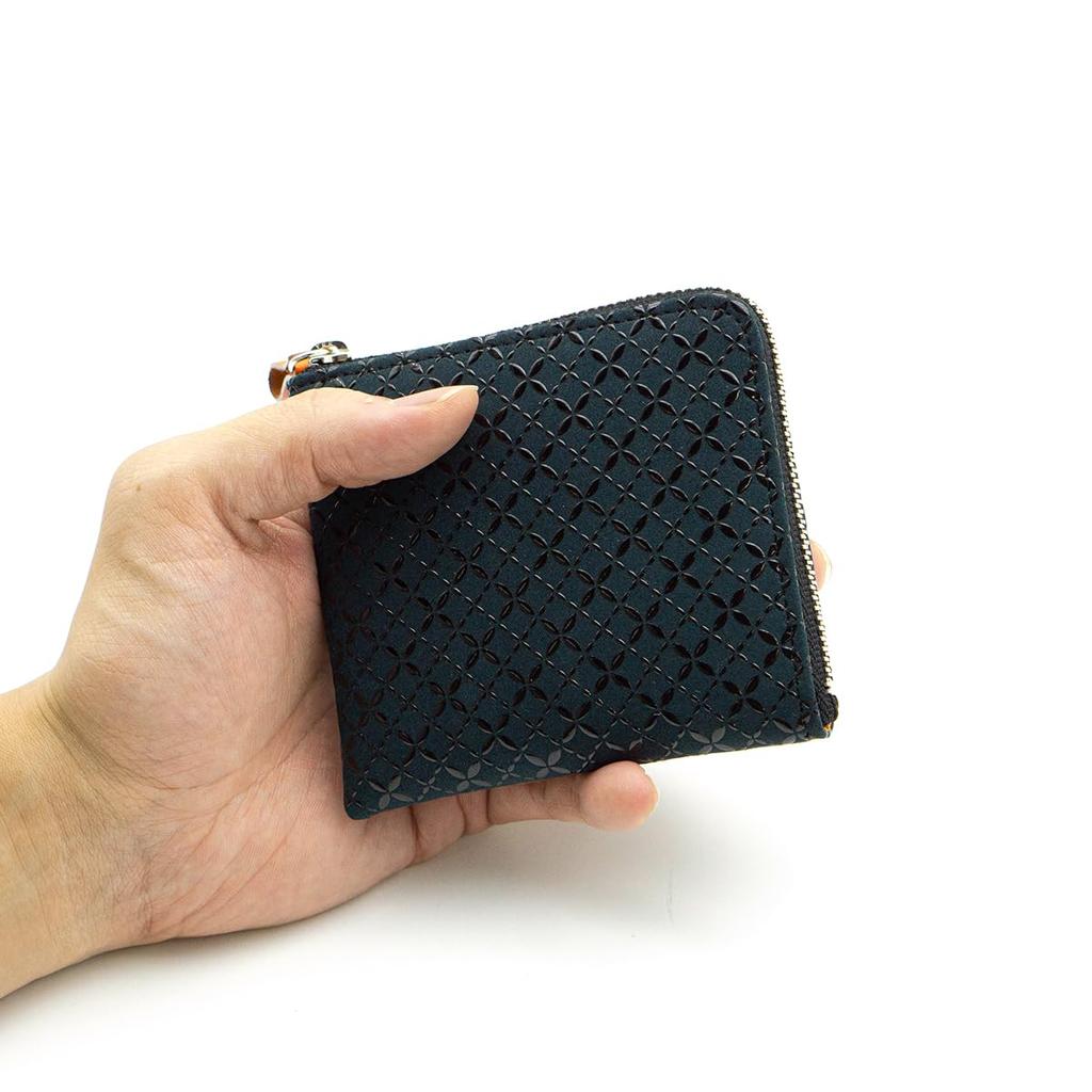 HISOCA F Coin Purse 11 9406 x Black [Inden-ya] [Inden-ya] INDEN-YA Shippo-tsunagi/Green