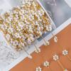 1meter Daisy Flower Beaded Chains Stainless Steel Crystal Bead Chain Necklace Bracelet Chain Crafts Jewelry Making DIY Supplies
