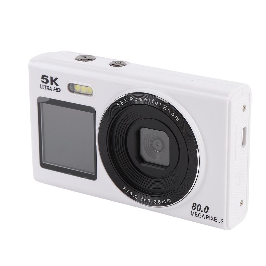 5K Dual Screen Digital Camera 18X Zoom 80MP WiFi Vlog Photography Camera AF Auto Focus with 32GB Memory Card