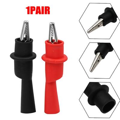 1Pair Clamp AC DC 10A 1000V Antiskid For Multi-Meter Tester Wire Tips Test Clip