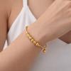 Adjustable Gold Beaded Bracelet Zinc Zinc Zinc Alloy Wristband Fashion Cuff Bangles  Girl