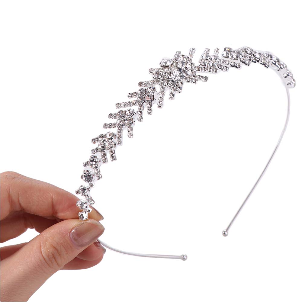 Geometric Bridal Crown Rhinestone Queen Headband Romantic Wedding Tiara  Party