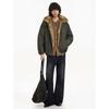 Blaexit American-Style Bomber Flight Jacket for Men, Winter Thickened Cotton Coat with Fur Collar and Hood