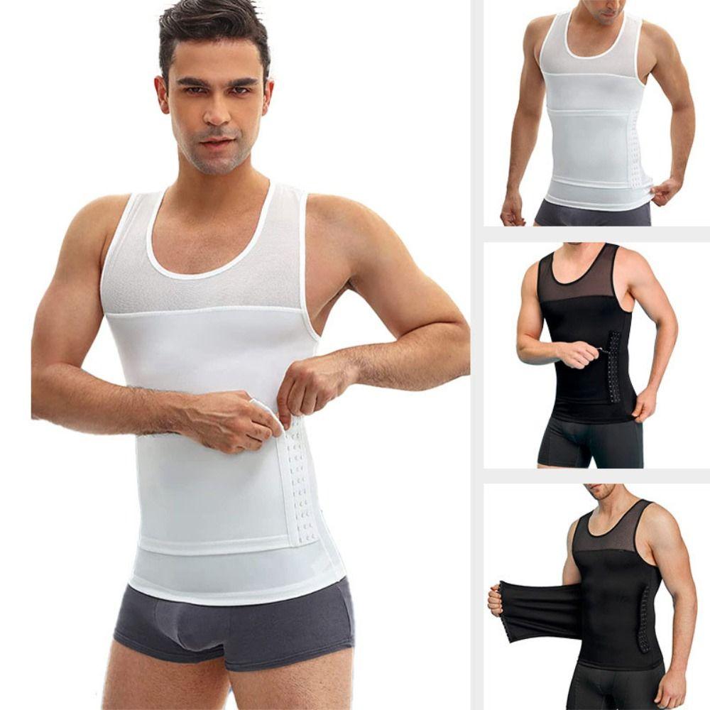 Belly Contracting Slimming Shapewear Elastic Waist Trainer Tank Top Body Shaper Vest Men Man