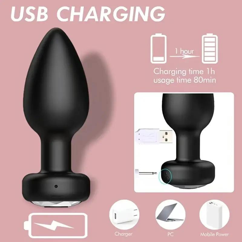 Anal Plug Sex Toys 10 Frequency Vibrator Anal Toys Butt Plug Training Kit with Remote Control Prostate Massager for Adult 18
