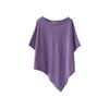 Solid Color Irregular Hem Cotton T-Shirt - Women's Loose Short Sleeve Round Neck Summer Top