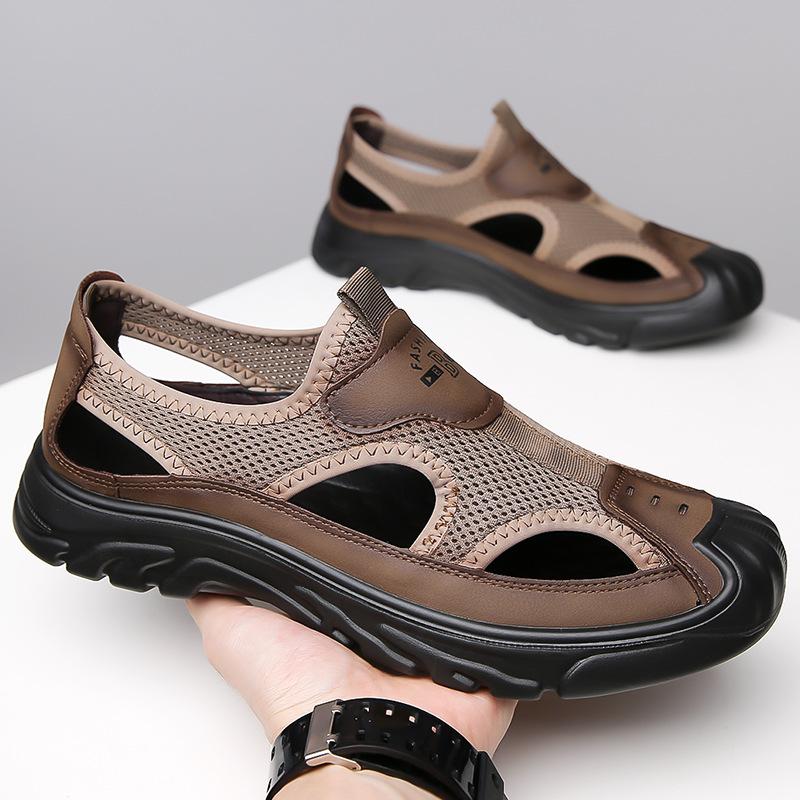 Sandals Men's 2025 New Summer Sports Leisure Breathable Hollow Outer Wear Non-slip Lightweight Hole Beach One Piece 2025