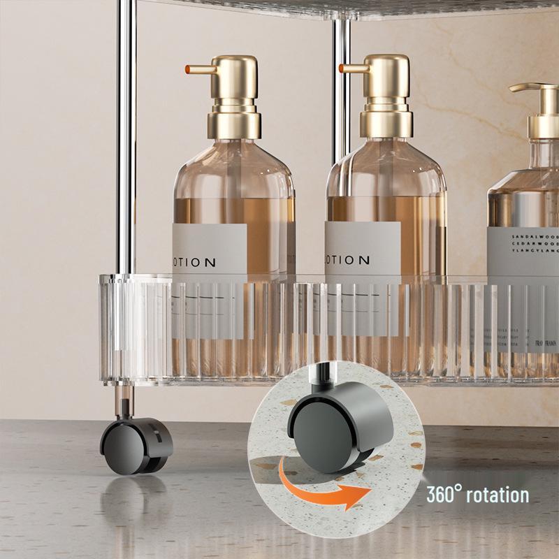 Bathroom Rolling Storage Rack: 2 To 4-Layer Multi-Tier Movable Organizer for Toilet and Washbasin Areas