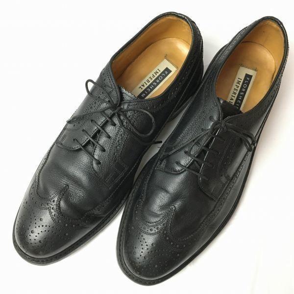 FLORSHEIM Imperial Kenmoor Wingtip Vintage Shoes Black Size 10.5E (28.0-28.5) Men's(USED)