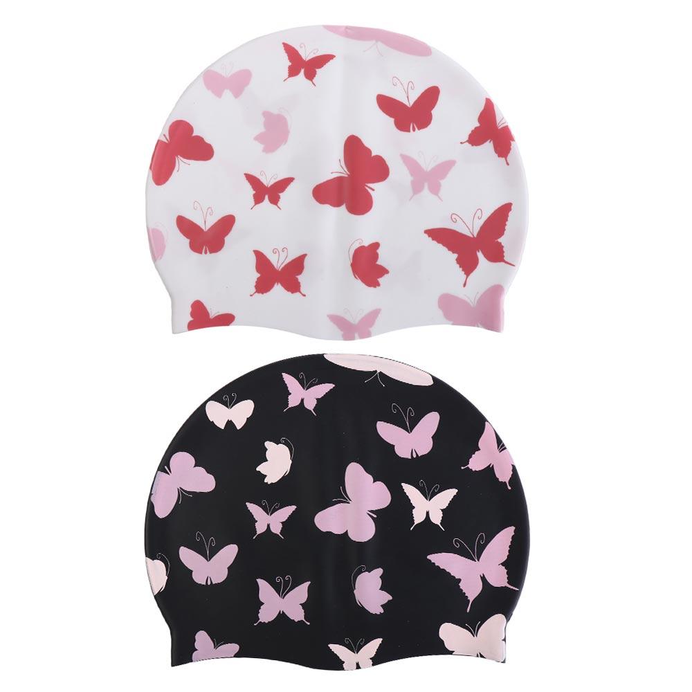 

Силиконовая шапочка для плавания с бабочкой, шапочка для плавания с длинными волосами, шапочка для дайвинга, шапочка для плавания, водные виды спорта