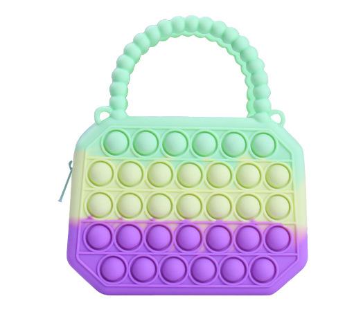 Silicone Children's Bag, Pinch Le Silicone Wallet, Girl's Semi-circular, Cartoon Handheld Zero Wallet Bubble Le Bag