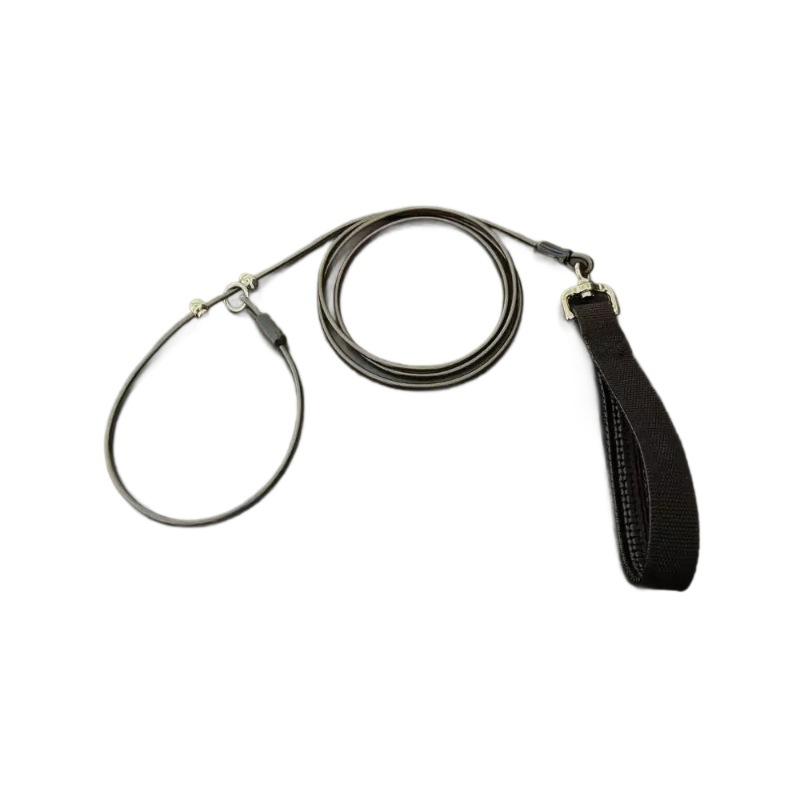 

Dog integrated P rope, leash anti-explosion P chain, no hand walking dog rope, small, medium and large dog universal dog rope wire rope thick 5mm * total length 70cm