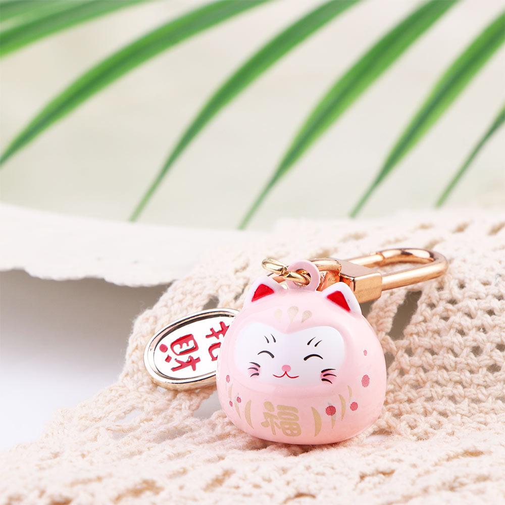 Door Key Charm Car Key Silicone Pendant Lucky Cat Keychains Maneki Neko Keyrings Bag Decoration