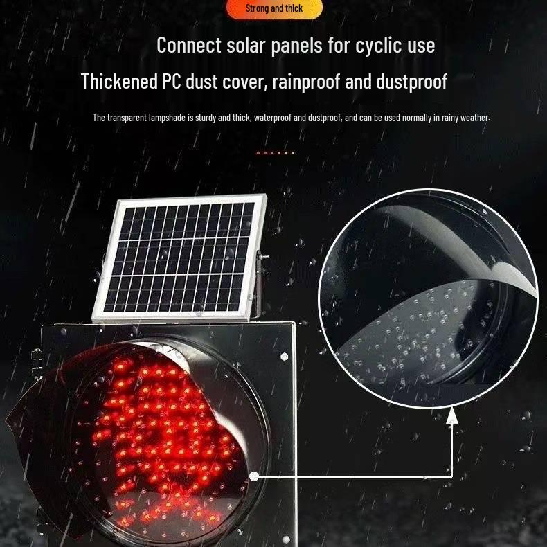 Solar Yellow-Red Flashing Intersection & School Traffic Signal Light for Vehicle Safety