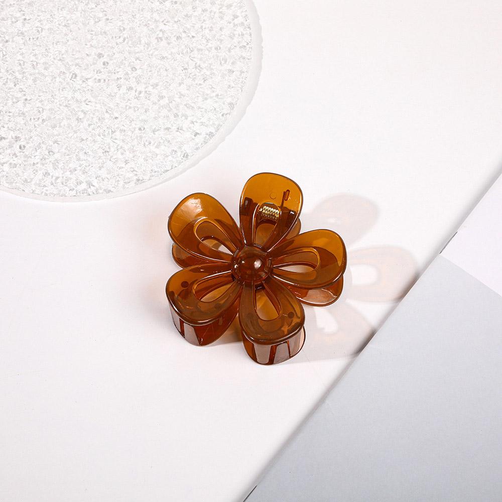 

Новые однотонные заколки-крабы для волос с полыми цветами, заколки для женщин и девушек, держатель для хвостика, зажимы для волос, женские аксессуары для волос