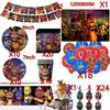 FNAF Five Nights Freddyed Geburtstagsfeier Dekorationen Luftballons Teller Banner Geschirr Set für Babyparty Gastgeschenke Kinder Geschenke