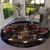Tree of Life Viking Yggdrasil Valknut Round Carpet Rug for Living Room Bedroom Sofa Decor,Kid Paly Area Rug Non-slip Floor Mat