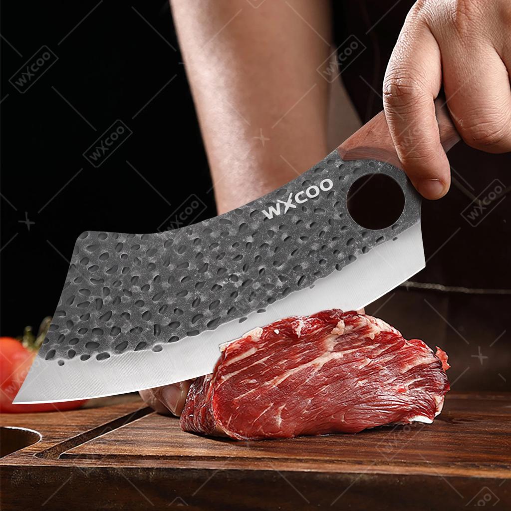 WXCOO Forged Butcher Bone Cutter Kitchen Knife Stainless Steel with Sheath 1~8pcs Chef Fruit Knives Scissor BBQ Cooking Boning