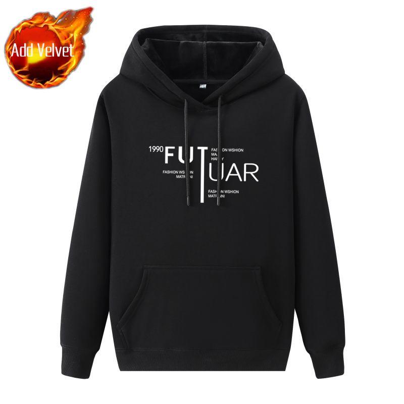 Warm Men's Hooded Sweatshirt Letters Designer Harajuku Fashion Overfit Cheap Y2k Vintage Streetwear Tops 90s Winter Male Hoodie