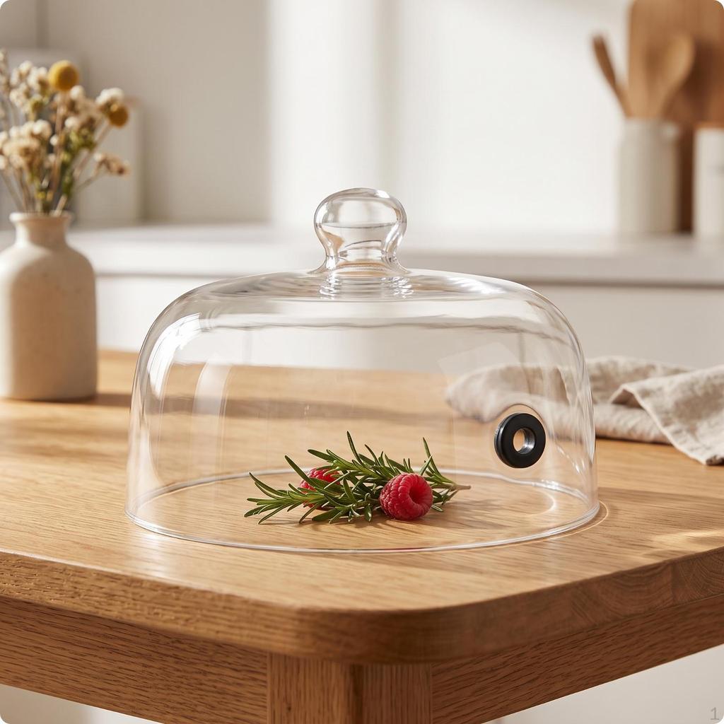 Borosilicate Glass Cloche with Hole Heat-Resistant Smoke-Infusing Dome