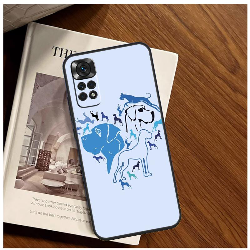Great Dane Dog Watercolor Case For Xiaomi Redmi Note 13 11 10 9 8 12 Pro Plus 12S 11S 10S 9S 10A 9C 10C 12C 13C Funda