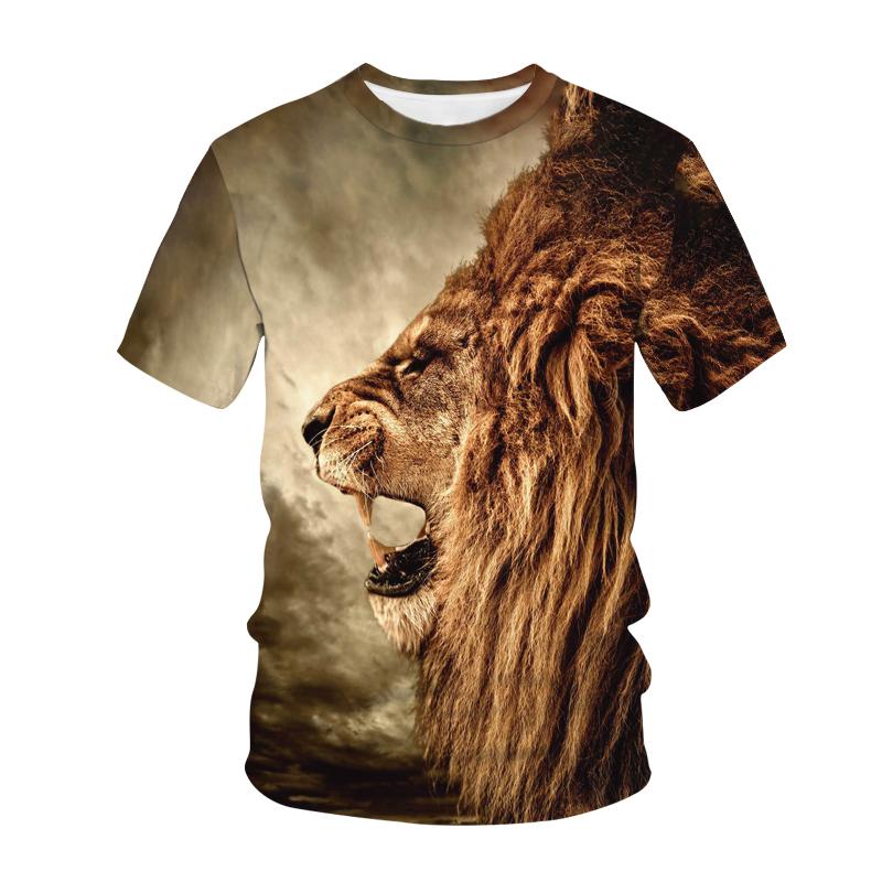 Summer Lion Tiger T shirt Animal 3d Print Men Women Fashion O-Neck Tshirts Male Top
