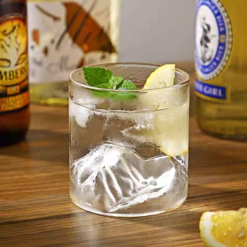 Mount Fuji Minimalist High Borosilicate Glass Cup - Elegant Transparent Design