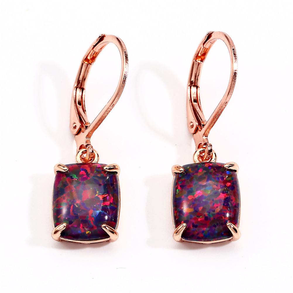 

Новый корейский стиль Золотой Розовое золото Прямоугольный Четыре когтя Синий и Белый Баита Серьга-застежка