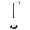 Floor-Standing Round Base Toilet Paper Holder with Detachable Towel Rack
