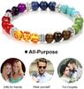 Classic 7 Chakra Beads Bracelet Natural Stone Black Rope Braided Yoga Reiki Healing Balance Bracelets & Bangles Meditation Gift
