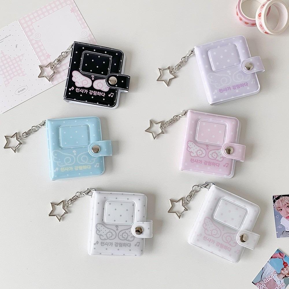Angel Wings Mini Photo Album 2-Inch Card Storage Book Cute Photocard Binder Bag Decoration