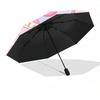 1pc Kuruomi Umbrella Portable Folding Umbrella Iron Frame Hole Bone Structure Outdoor Home Umbrella