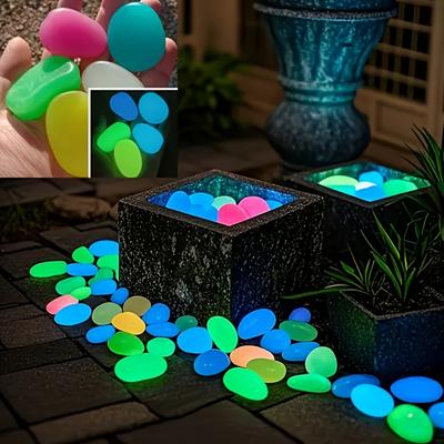 Extra Large Glow-in-the-Dark Pebbles - Resin Starry Sky Decor for Aquariums, Weddings, Gardens|Outdoor Romantic Night Lights