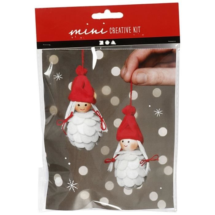Mini Julpysselkit - Hängande Figurer - 8 cm - 2 st - Familjeaktivitet