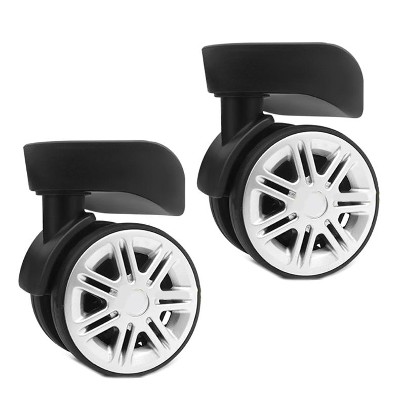 2Pcs Trolley Casters Replacement Heavy Duty Roller Wheel for Luggage Box Suitcase 360 Degree Swivel kit SilentWheel