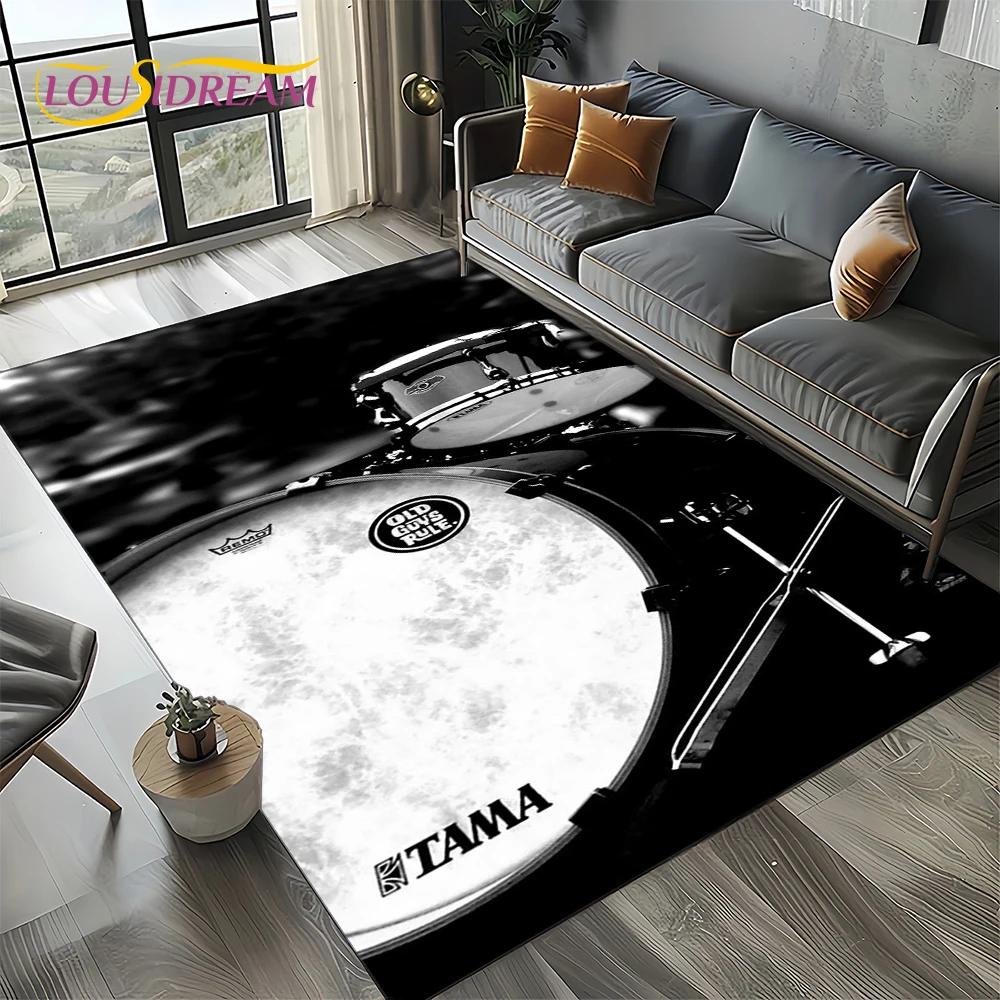 Music Instruments TAMA Drum Kit Drum Set Carpet Rug for Living Room Bedroom Home Sofa Decoration,Kid Area Rug Non-slip Floor Mat
