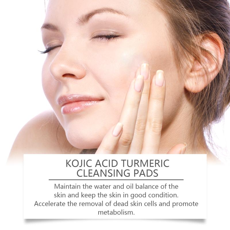 Turmeric Kojic Acid Oil Control Pads Exfoliating Dead Skin Removal Fade Melanin Nourish Brightening Daily Facial Wash Sponge